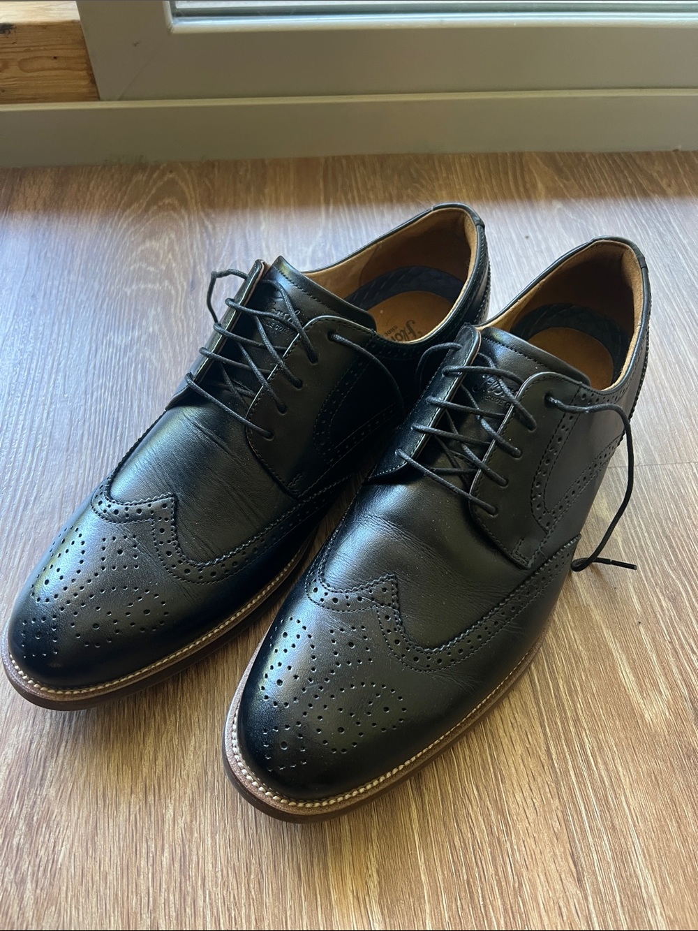 Florsheim Black Leather Wingtip Derby Shoes
